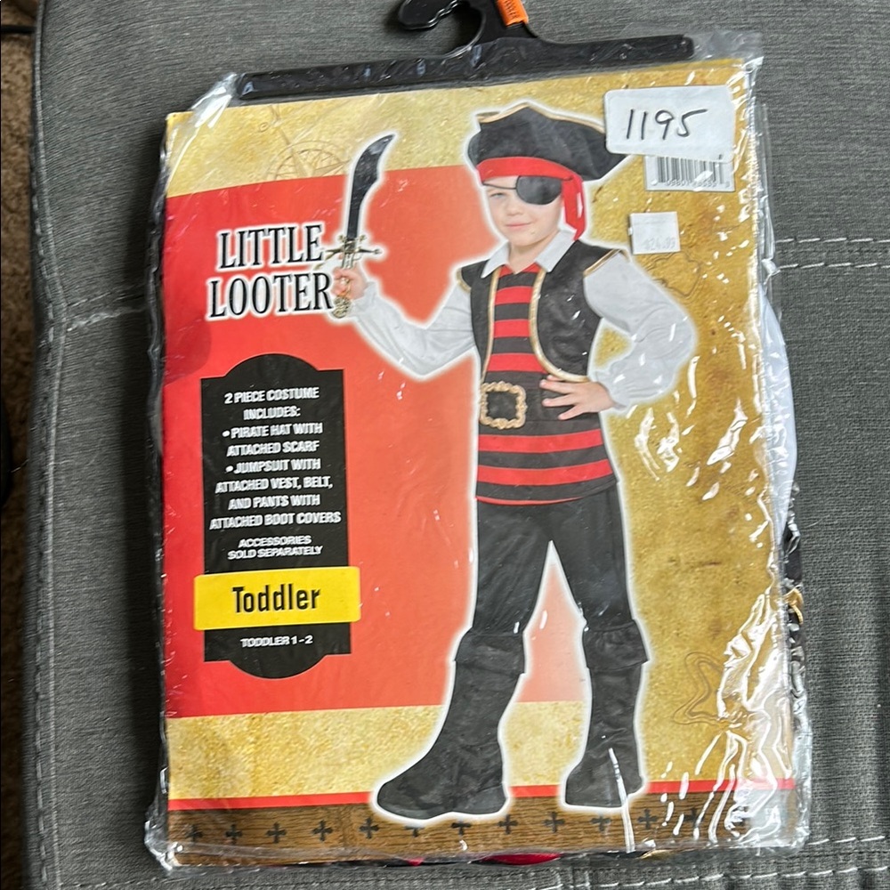 Little Looter Pirate Costume for Toddlers - Black and Red